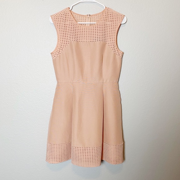 J. Crew Laser Cut A Line Zipper Dress Blush 4 - Picture 2 of 8